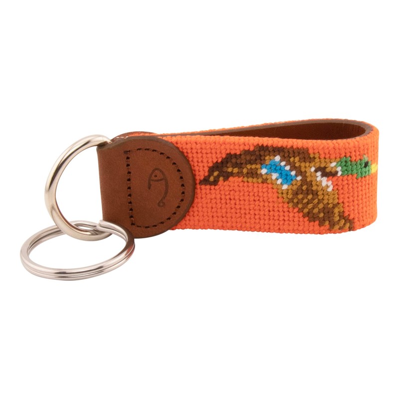 Huck Venture - Llavero de piel cosido a mano, Pato,