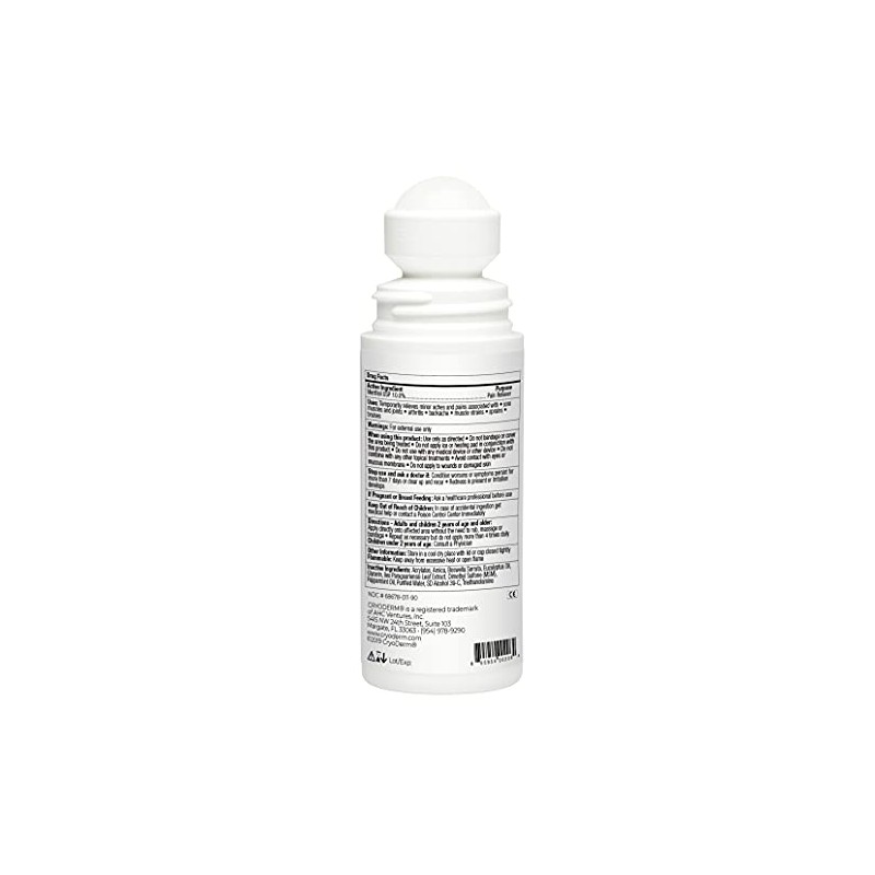 Cryoderm Pain Relieving Roll-on, 3oz. - 4 Count