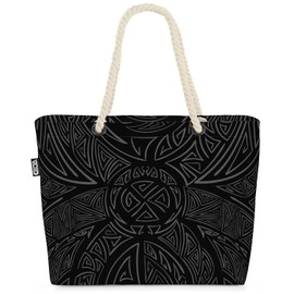 VOID Celtic Runes Viking Beach Bag Shopper 58 x 38 x 16 cm 23L XXL Shopping Bag Travel Bag Beach Bag, multicoloured, Casual