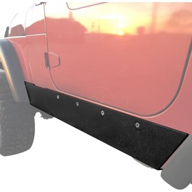 Hooke Road TJ Rock Sliders Guards for Jeep Wrangler TJ 1997-2006 (Exclude 04-06 TJ Unlimited/LJ), Black Textured Side Body Armor Cladding Skid Plate