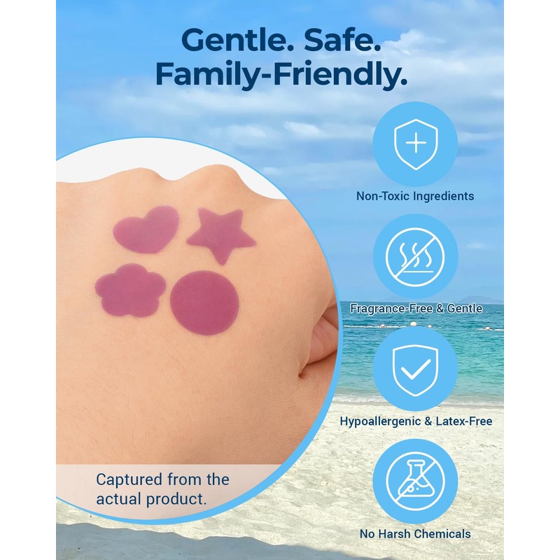 40 Pack UV Detection Stickers for Sunscreen Cute Shape -