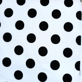 Fat Quarter Black Polka Dots on a White Background 100% Cotton Fabric 18 inch x 21 inch