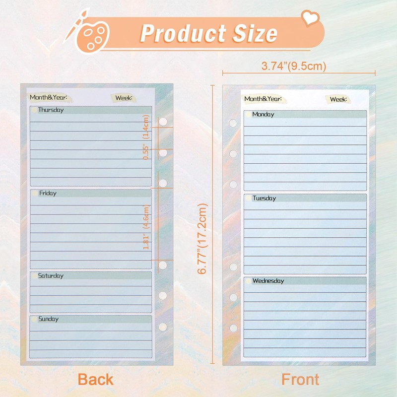 Toplive A6 Budget Planner Refill 82 Sheet Multi-Colour Monthly Weekly
