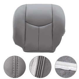 GXARTS Driver and Passanger Side Bottom Lower Replacement Leather Seat Cover 922 Light Gray Comptible with Chevy Tahoe Suburban Avalanche Silverado GMC Sierra Yukon 2003 2004 2005 2006