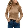 GeGekoko Womens Turtleneck Sweaters Cable Knit Long Sleeve Tops Pullover