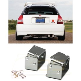 for 1996-2000 Honda Civic Hatchback EK9 Models | EOS Type-R Spoiler JDM CTR Wing Riser Alex Tilt Mount Bracket (Anodized Silver)