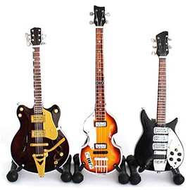 The Beatles Set of 3 Miniature Guitar Fab Four Super Mini