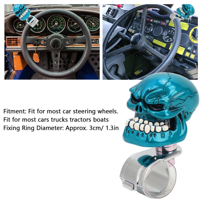Skull Steering Wheel Knob Spinner Suicide Power Handle for Cars
