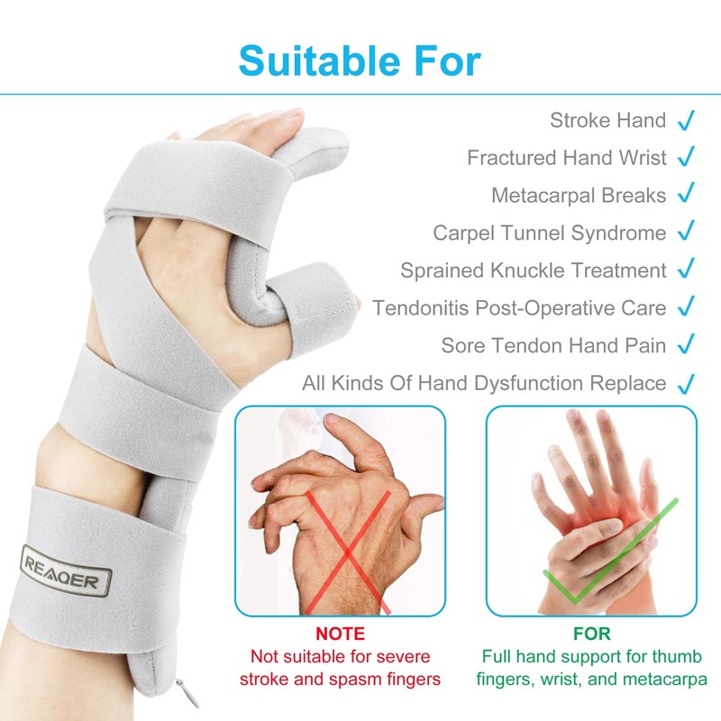 REAQER Resting Hand Splints for Straightening Fingers,Carpal Tunnel Wrist Brace