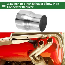 Motoforti 3.15" OD to 4" OD Mandrel Exhaust Pipe Adapter Concentric Reducer Car Exhaust Pipe Tubing Piping Adapter 5inch/127mm Length T304 Stainless Steel Silver Tone 4 Pcs