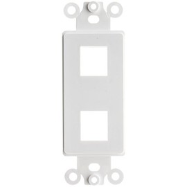 ACL Decora 2 Hole for Keystone Jack Wall Plate Insert, White, 2 Pack