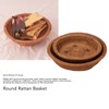 2 PCS Round Rattan Basket Unique Texture Hand Woven Process
