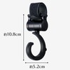 ComoLife Large Hook with (2 Pack) Stroller Hook Accessories Black