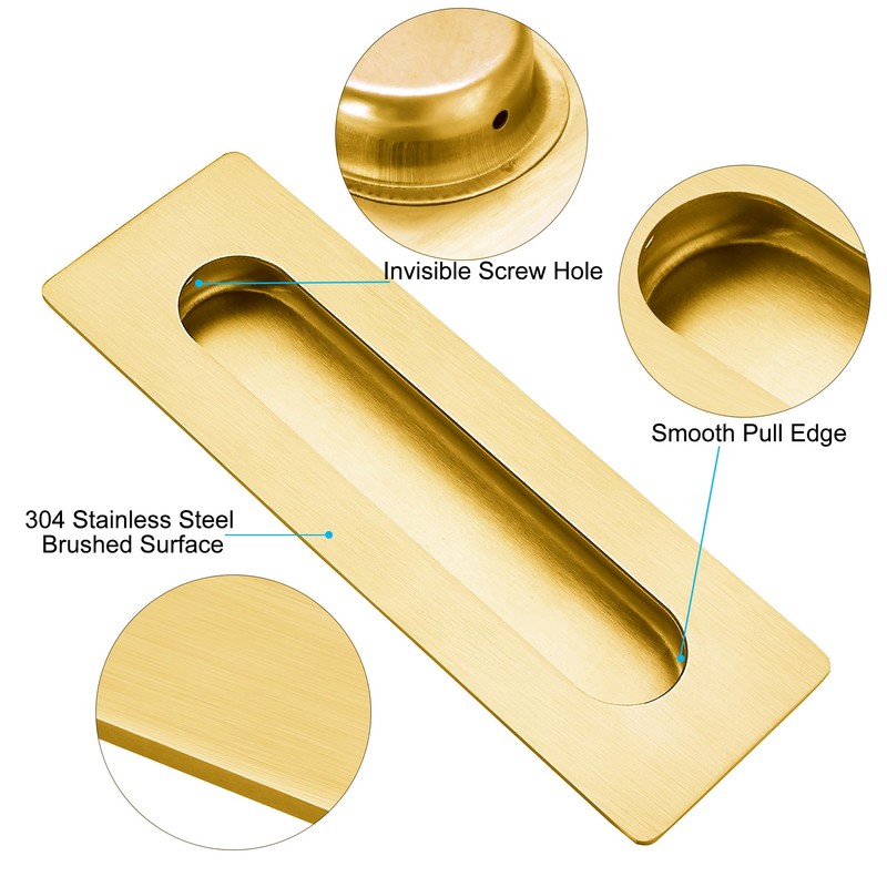 Malimali 7 Inch Large Recessed Finger Flush Pulls for Barn