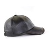 Ueither Men's Adjustable Baseball Cap PU Leather, black