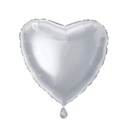 Unique Party Supplies 52952 Herzförmiger Folien-Luftballon - 45 cm - Silber