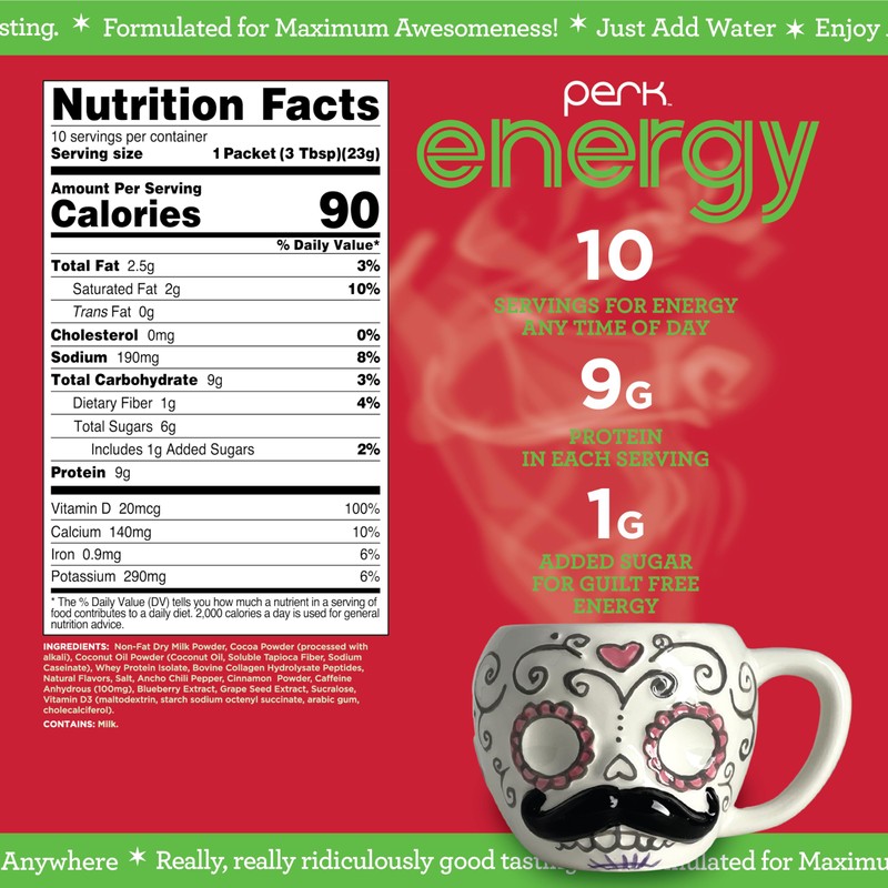 Perk Energy Original Mexican Hot Chocolate (10 Servings) - Gluten