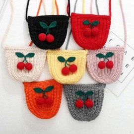 Cherry Winter Knit Bag Children's Cherry Knit Bag Beige