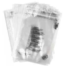 100 x (10″ x 14″) 254mm x 355mm Self Seal Clear Poly Bags with Suffocation Warning in 6 Languages, FBA Polybags (10" X 14")