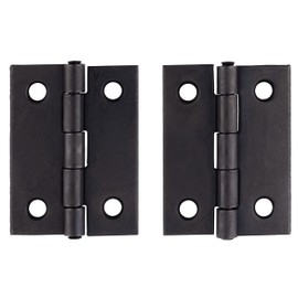Flat Black Butt Hinges - 2" x 1-1/2" - Pack of 20 - Flush Mount Cabinet Door Hinges - Furniture Hardware - BH7-SBL (10)