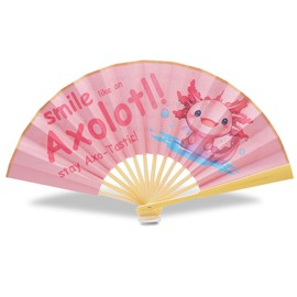 Axolotl Birthday Decorations - Hand Fans for Women Foldable Inspirational Gifts for Women Cute Desk Decor (Axolotl Gifts)
