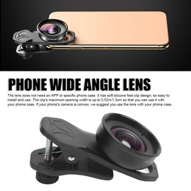 Phone Camera Lens, 110 Degree Wide Angle HD Clip On Cell Phone Camera Lens Fit for Dual Lens Single Lens Phone