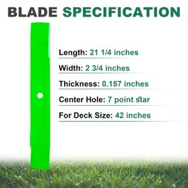 GX22151 GY20850 AM141033 AM137333 Mower Mulching Blades Compatible with John Dee re 42" Deck 102 115 125 135 D100 D110 D125 D130 Lawn Tractor Riding Mower (2pack)
