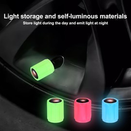 12pcs Car Luminous Valve Caps, Universal Fluorescent Tyre Valve Caps, Luminous Valve Caps, Car Tyre Valve Caps for Car, SUV, Bike, Motorcycle
