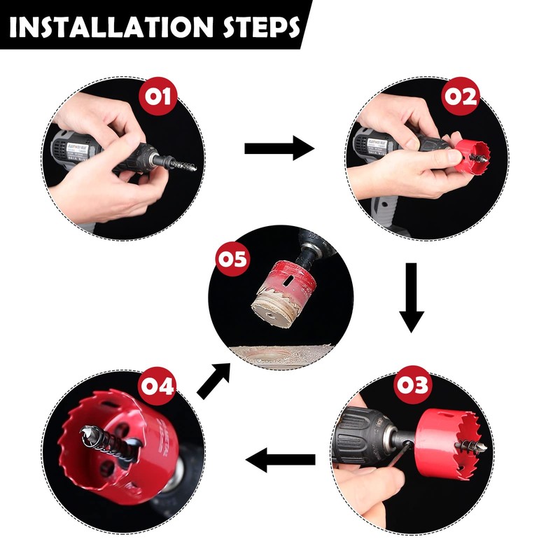 dashap 13PCS Bi-Metal Hole Saw Kit with Drill Bits, Carbide