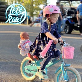 JOYSTAR Kids Bike 12 Inch Girls Bike with Training Wheels Doll Seat Basket & Streamers Princess Kids Bicycle for Girls Toddler of 3-4 Years Toddler Girl Bikes Blue