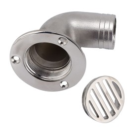 Acouto Boat Deck Drain 90 Degree Deck Drain Fittings 1.5in OD Deck Scupper 316 Stainless Steel Deck Drain End Adapter Plumbing Fittings for Marine Boat Yacht
