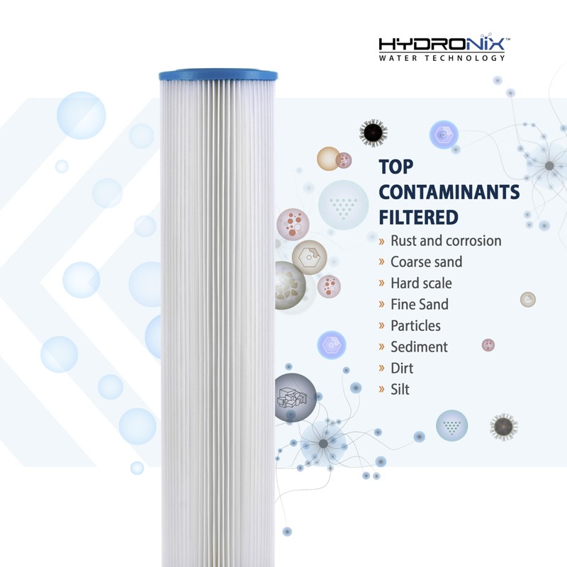 (6 Pack) SPC-45-2020 Pleated Water Filter Whole House Commercial Industrial