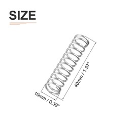 DTGN 1.2x10x40mm(DxODxL) Compression Spring - 10Pack - Good for Machinery - Spring Steel Extension Spring - Gray
