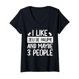 I Like Jeu De Paume and Maybe 3 People Player V-Neck T-Shirt