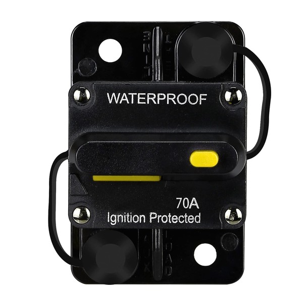 70 Amp Waterproof Circuit Breaker,Fuse Holder,Audio Circuit Breaker,with Manual Reset,12V-48V