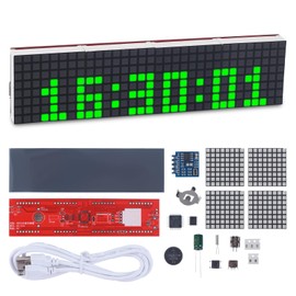 PEMENOL DIY Digital Uhr Elektronik Bausatz mit 18 LED-Musik Blinken, USB Ladeanschluss Led Uhr löten bausatz 6 stellige Löt Kit für Studenten und Anfänger Löten Lernen