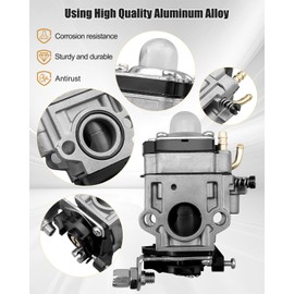 Carburetor Carb Kit Fit for 46cc Craftsman Backpack Blower CM46BT CMXGAAH46BTF With Gasket & 2 Primer Bulbs & Spark Plug & Fuel Filter & Fuel Line & Grommet & Dust Plugs, 11Pcs