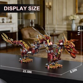 QwlJYfv Mechanical Dragon Building Set for Adults,Animal Dragon Model for Home Decor,Construction Building Block Toy,Creative Gift for Teens 14+
