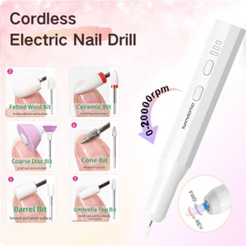 XunmotorYao Professioneller Nagelfräser für elektrische Maniküre und Pediküre, Set elektrische Nagelfeile, Nagelbohrer, für Zuhause und Salon, mit Polierwerkzeug-Set, Weiß