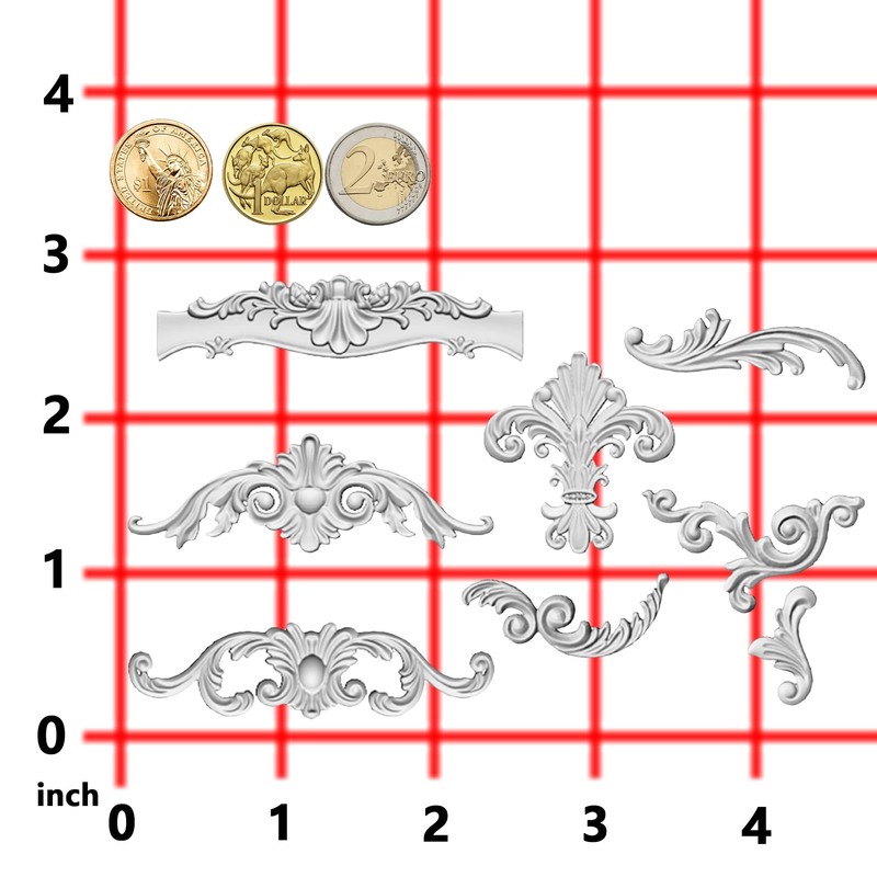 Scrollworks Mold for Polyclay Air Dry Clay Plaster