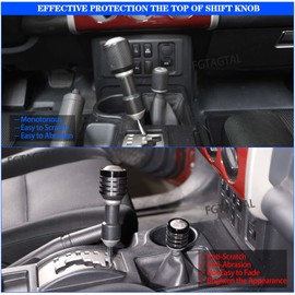Suitable for Toyota FJ Cruiser 2007-2021 Gear Shifter Head Cover, Aluminum Alloy Gear Shift Knob Cover Interior Gear Shifter Head Decoration Protection (Black)