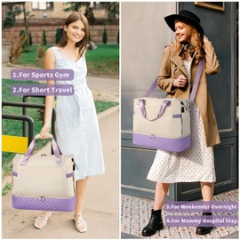 Roysmart Weekender Ovnight Bag for Women travel with Shoes Storage, Airlines Carry on Bag with Wet Pocket, Gym Yoga Bag Hosptial Bags for labor and delivery