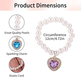 3pcs Doll Pearl Necklace, Plastic Elegant Mini Pearl Doll Necklace Jewelry Accessories for 6.7 Inches Dolls Mini Chain Decoration Display and Collection