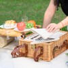 Multifunctional Wicker Picnic Basket Set for 4 with Blanket and