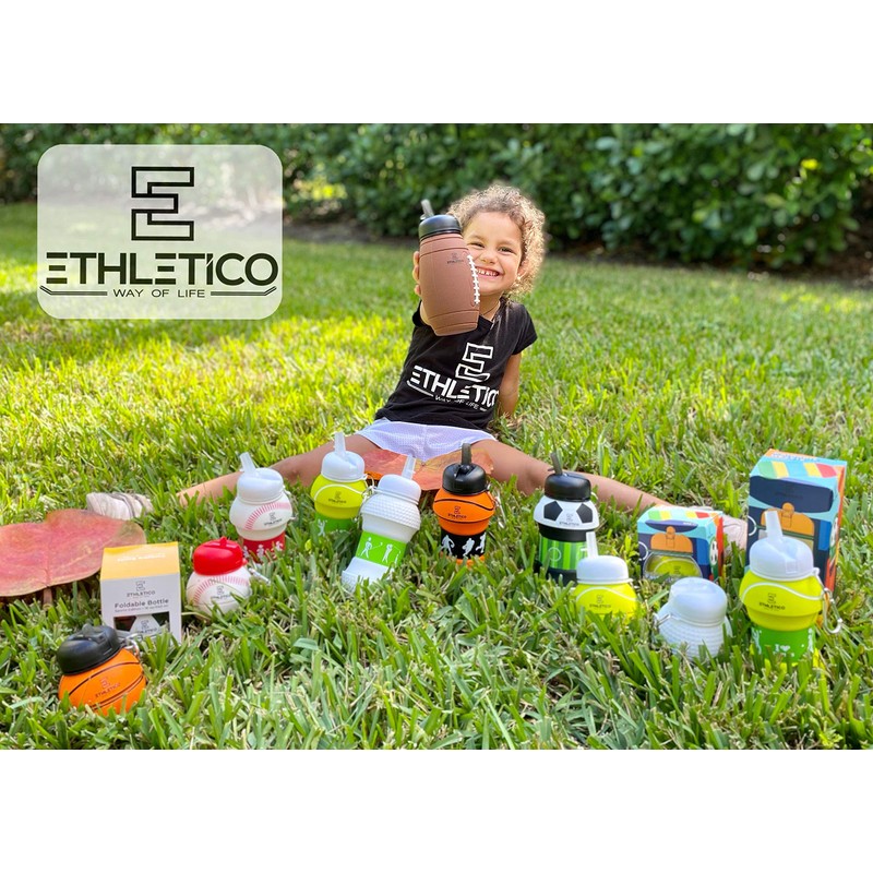 ETHLETICO - Botella de agua plegable de silicona sin BPA