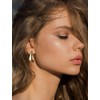 BestoU Aretes para Mujer 2 Pares de Aretes Dorados Acero