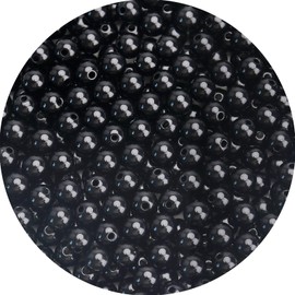 1000PCs 6MM Smooth Black Acrylic Round Beads, Round Acrylic Balls Gumball Beads, Bubblegum Beads Chunky Beads, Plastic Resin Beads for Necklace and Bracelet Making, Crafting Supplies