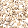100 Pcs Unfinished Wood Flowers Wood Slice, Flower Leaf Embellishments