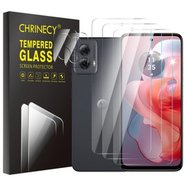 CHRINECY [3+2] 3 Pack Screen Protector for Motorola Moto G Power 5G 2024 with 2 Pack Camera Lens Protector, 9H Hardness Tempered Glass, Anti-Scratch, Premium HD Clarity