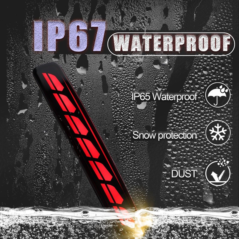 GEEGEETOP Full Lens LED Rear Reflector Bumper Fog Light Assembly